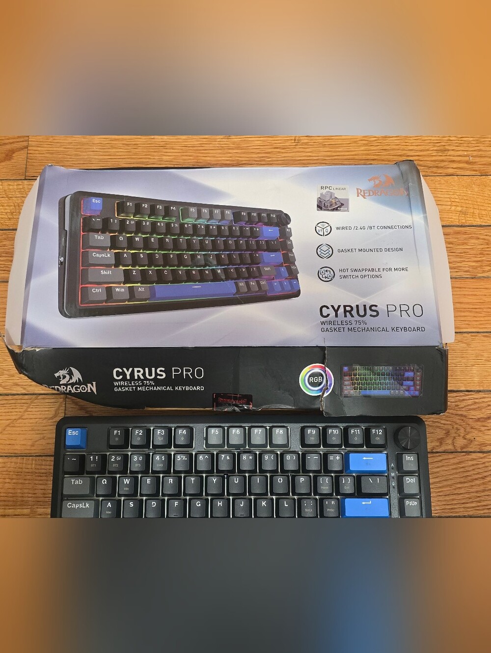 Redragon Cyrus Pro K681 75% wireless gasket mechanical keyboard (New/open-box)